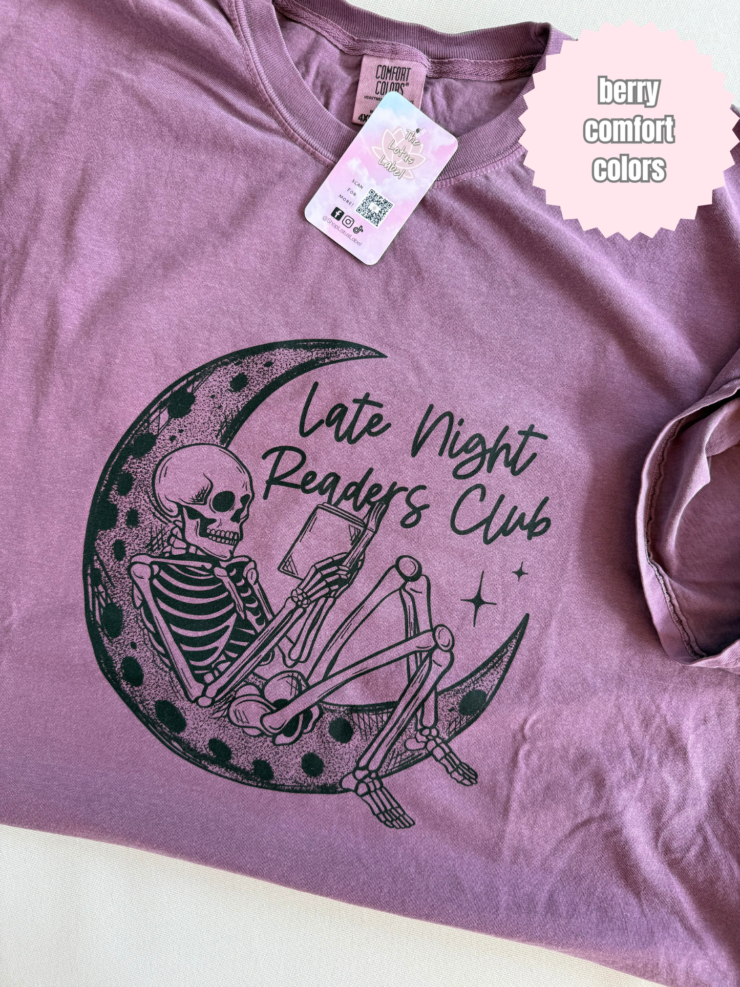 Late Night Readers Club Moon Skelly Shirt