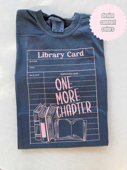 Library Card Shirt (light pink ink)