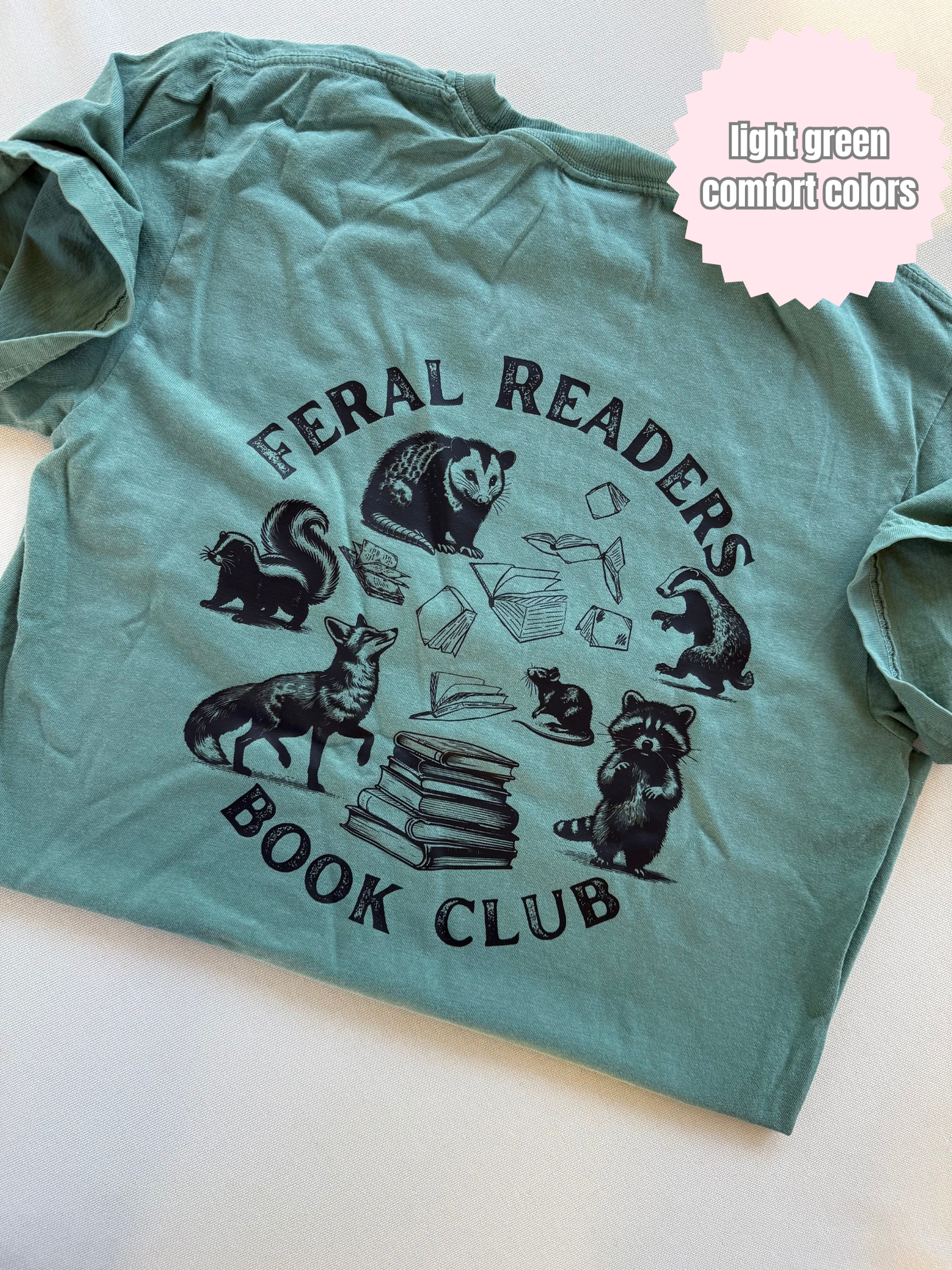 Feral Readers Book Club Shirt (Back Print & Pocket)