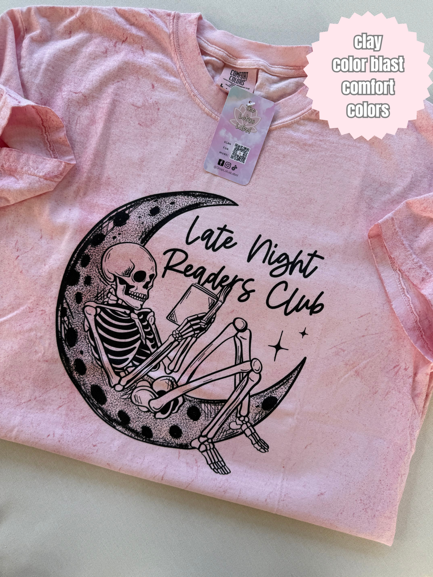Late Night Readers Club Moon Skelly Shirt