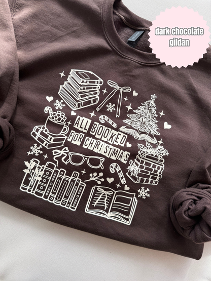 All Booked For Christmas Shirt (beige ink)