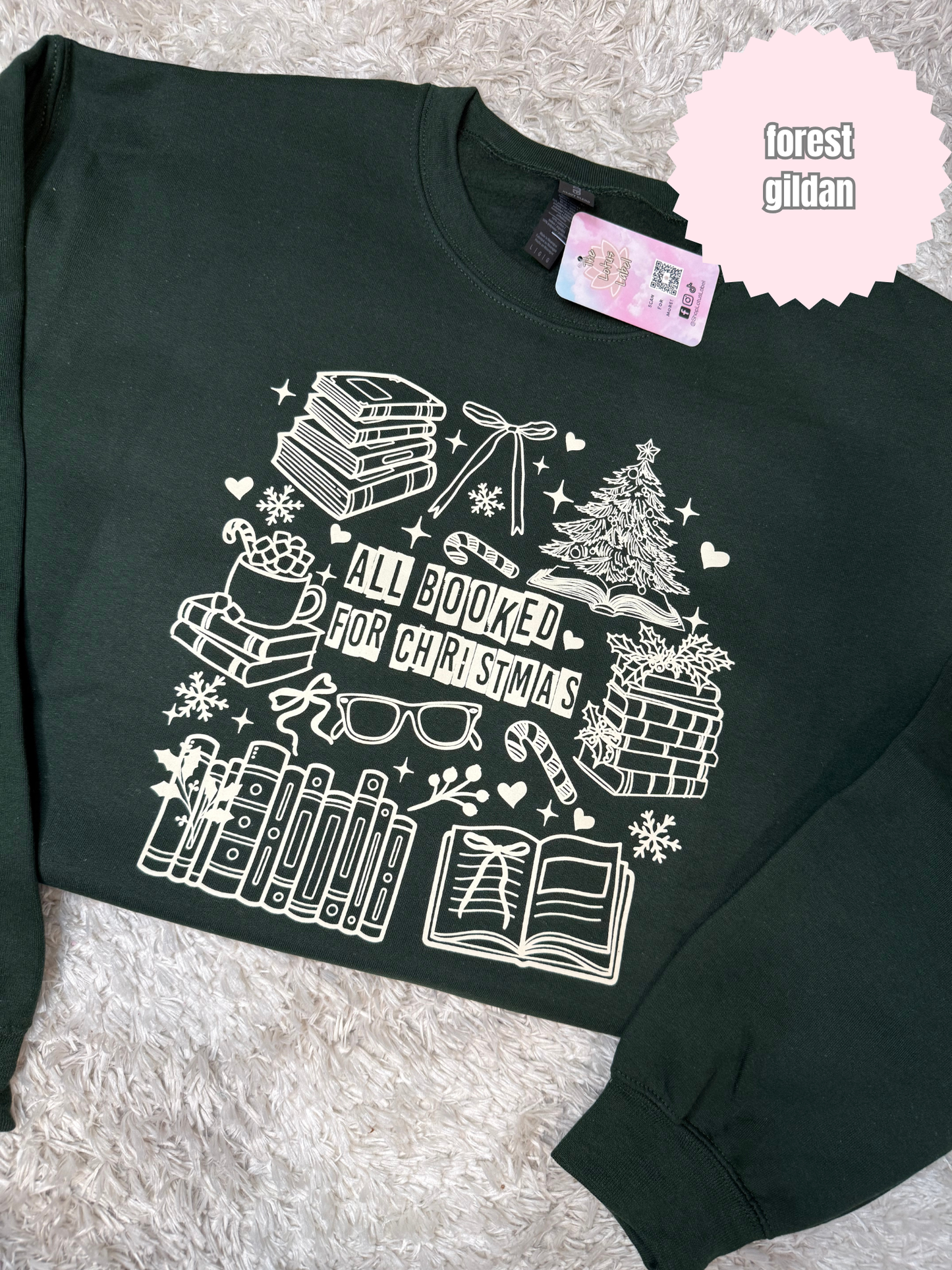 All Booked For Christmas Shirt (beige ink)