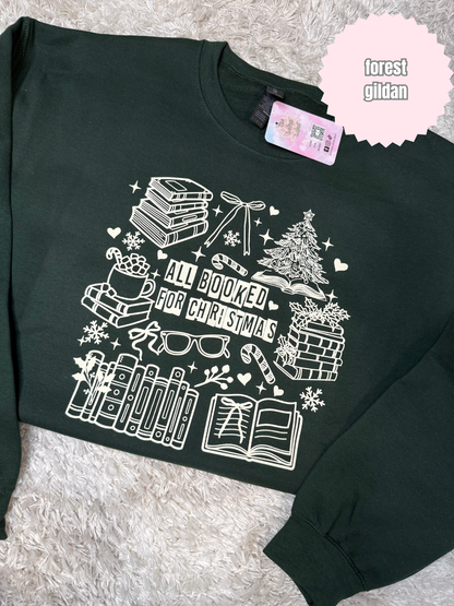 All Booked For Christmas Shirt (beige ink)
