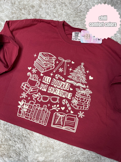 All Booked For Christmas Shirt (beige ink)