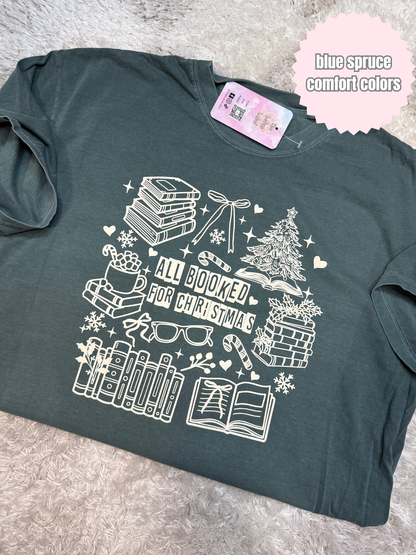 All Booked For Christmas Shirt (beige ink)