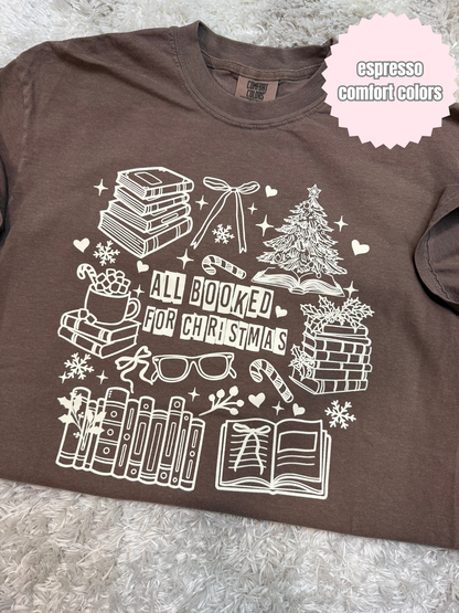 All Booked For Christmas Shirt (beige ink)