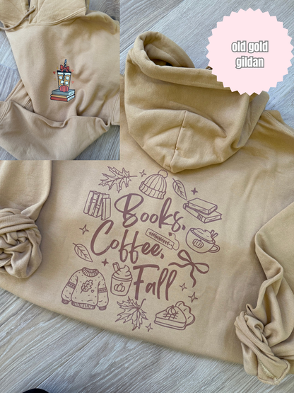 Books, coffee, Fall (FRONT AND BACK) Shirt