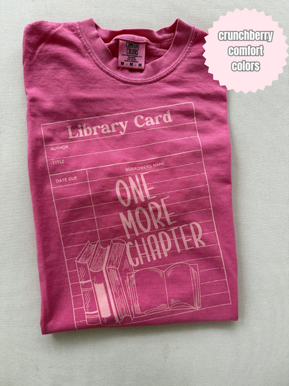 Library Card Shirt (light pink ink)
