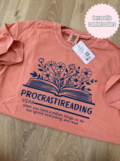 Procrastireading (navy ink) Shirt