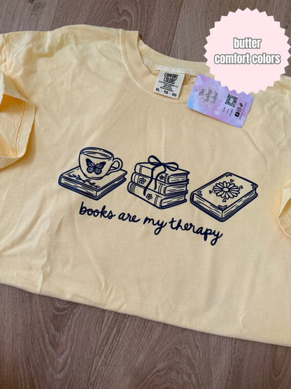Books are my therapy (navy ink) Shirt