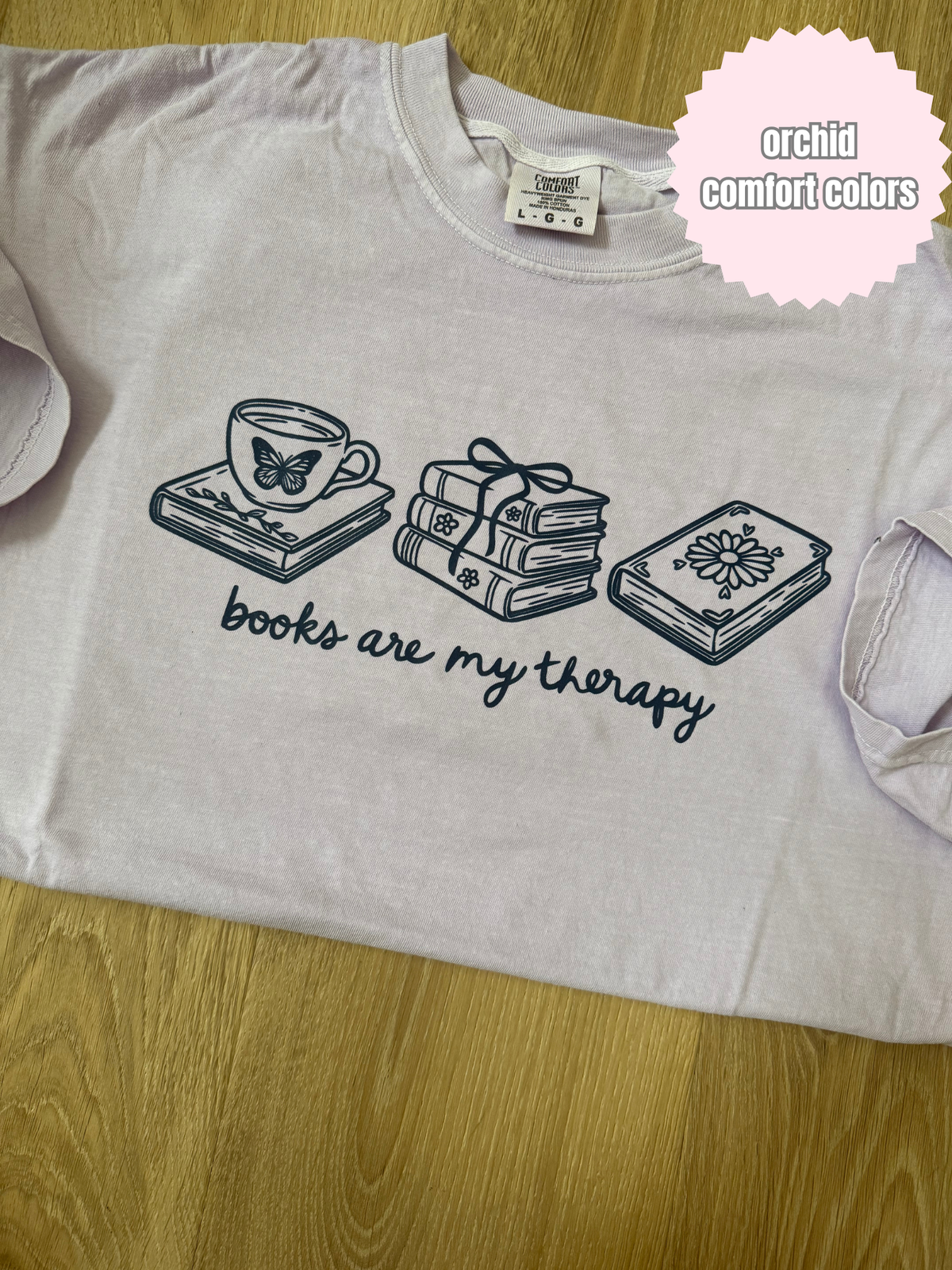 Books are my therapy (navy ink) Shirt