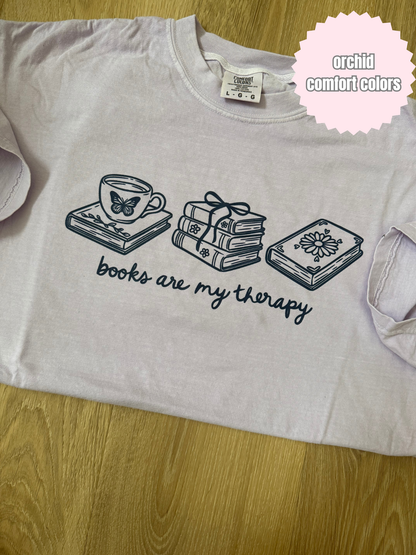 Books are my therapy (navy ink) Shirt