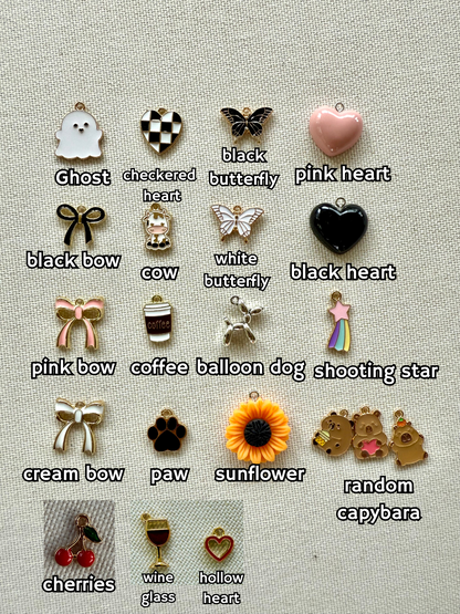 Beige Book with Customizable Charm- Tethered Charm