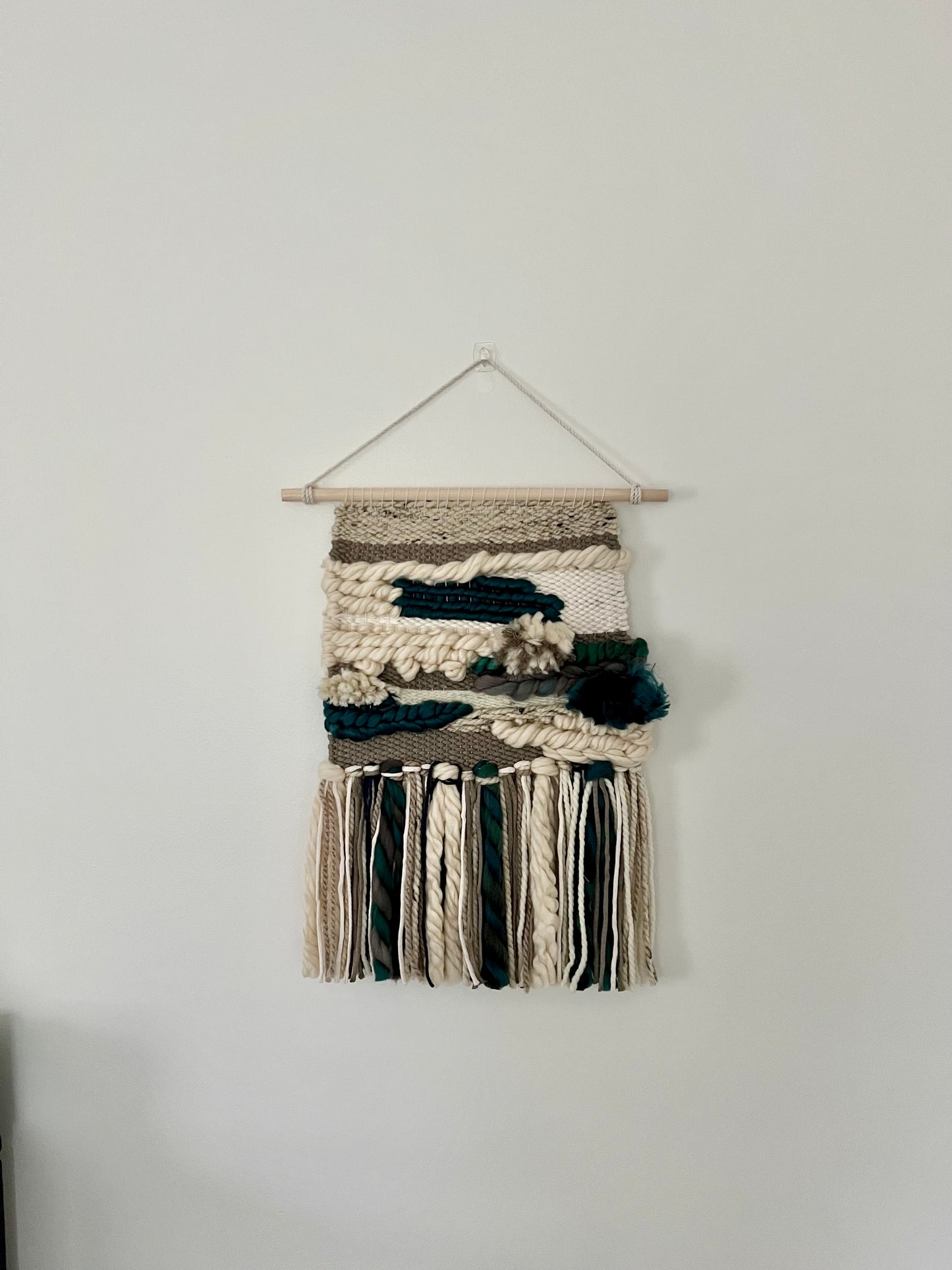 Hand Woven Wall Hanging - Textured Peacock