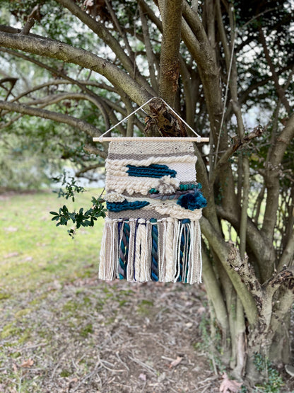 Hand Woven Wall Hanging - Textured Peacock